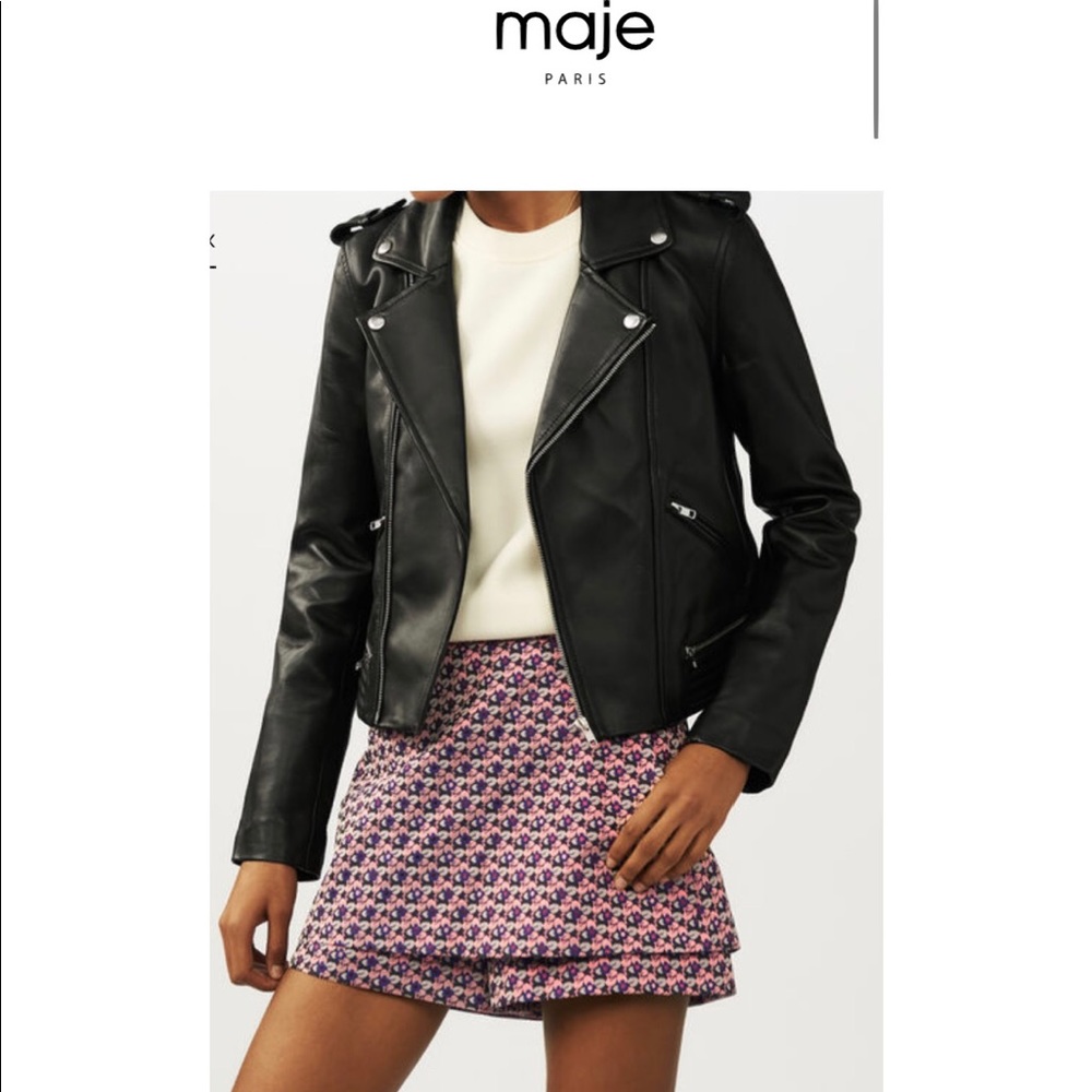 New Maje leather Bike Jacket in Small